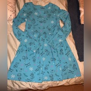 Disney Frozen II Elsa and Ana blue dress girls 10/12 large